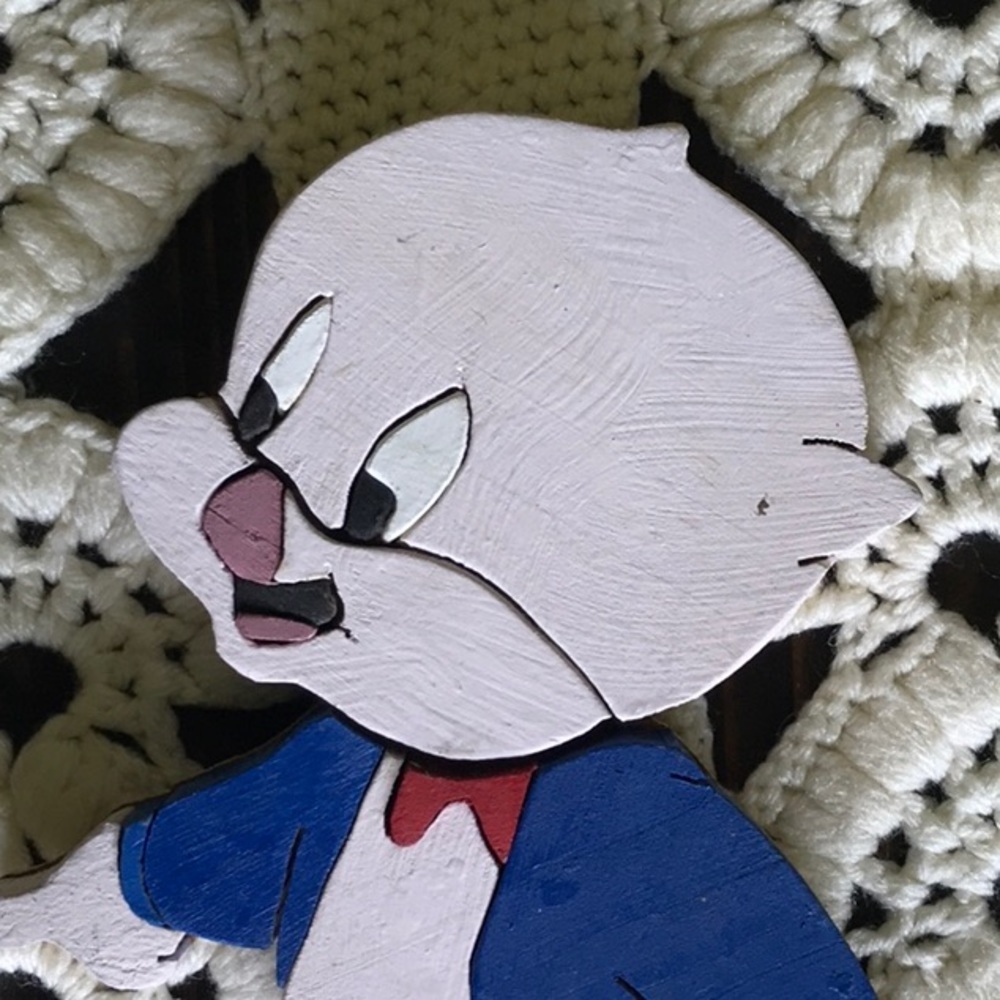 Looney Tunes Porky the Pig Woodwork Vintage Decor - Picture 5 of 10